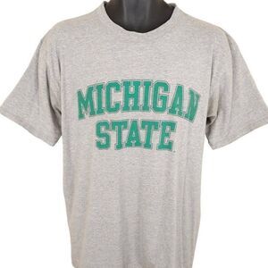 Vintage Michigan State Spartans T Shirt Mens Size Large Gray 90s NCAA University